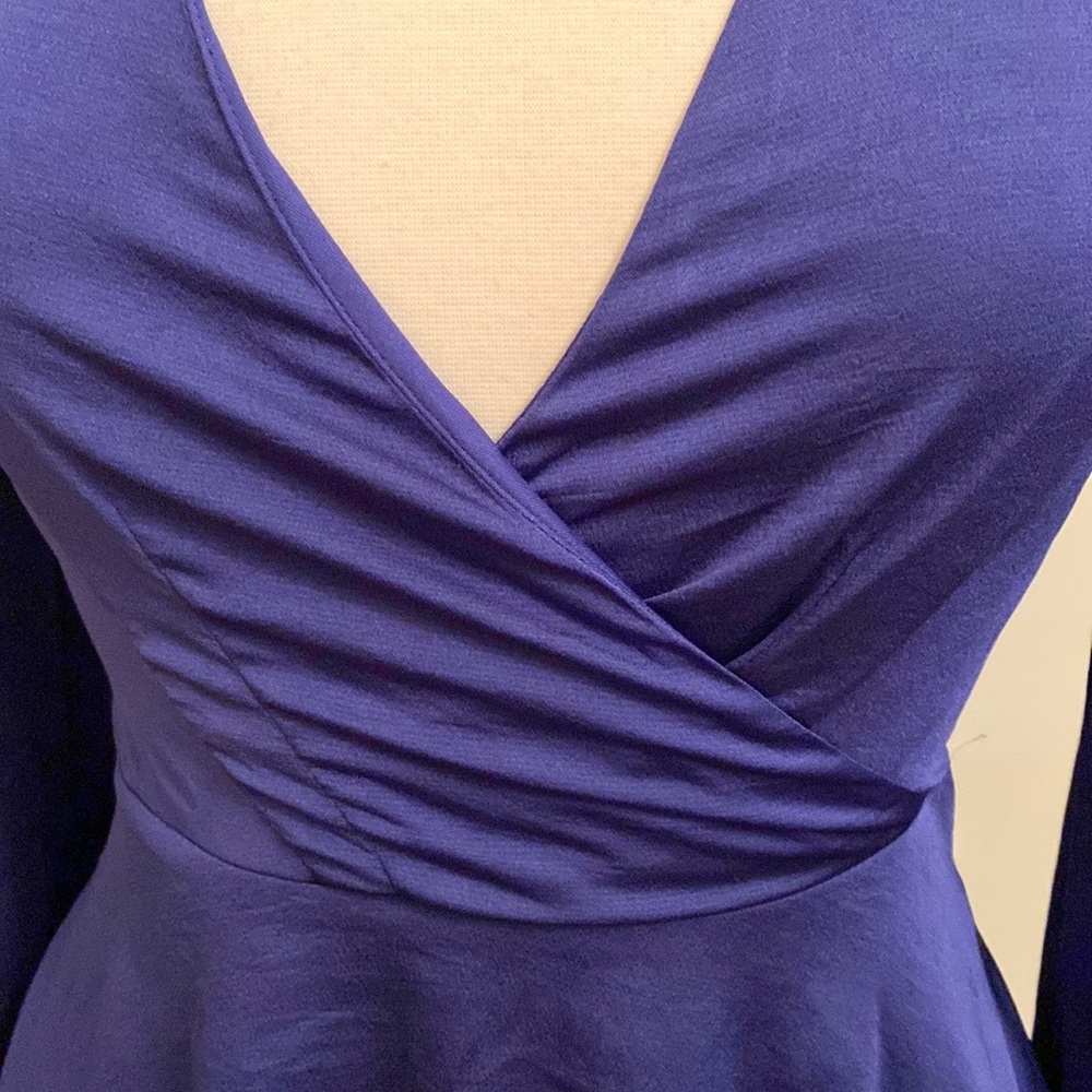 Express Periwinkle Blue SZ XS Romantic Soft Girl Coastal Fit & Flare Mini Dress - Picture 4 of 14